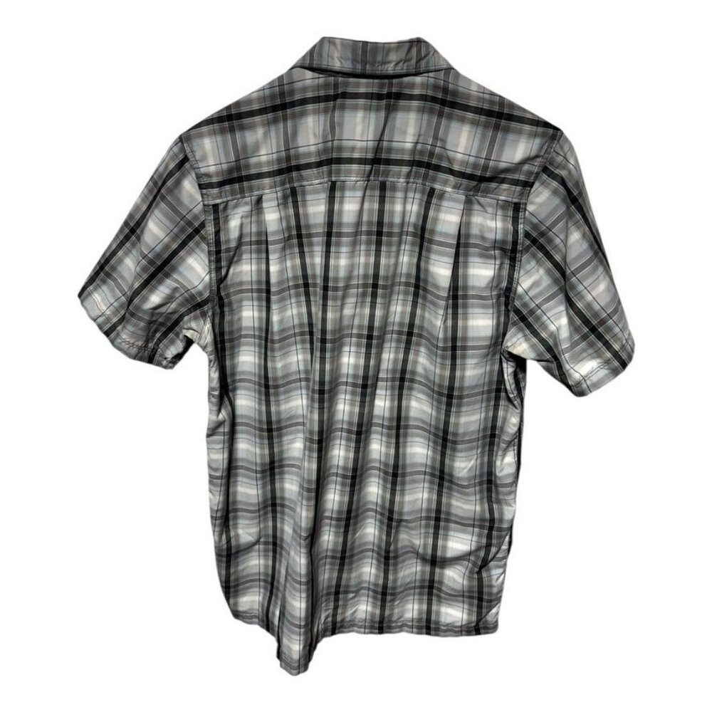 The North Face Button Front Plaid Shirt Gray/White Size Medium - Picture 7 of 7